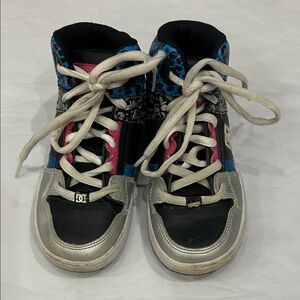 DC Kids High-Top Sneakers - Black, Blue, Pink, Silver
